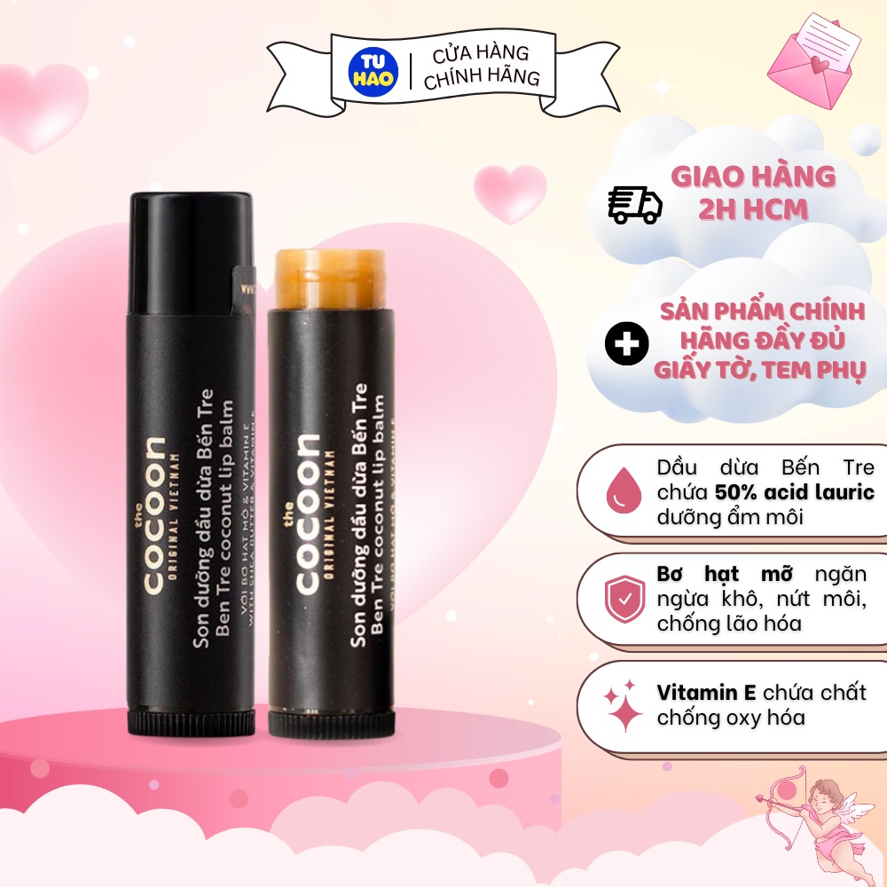 Son dưỡng ẩm dầu dừa Bến Tre Cocoon 5g - Từ Hảo