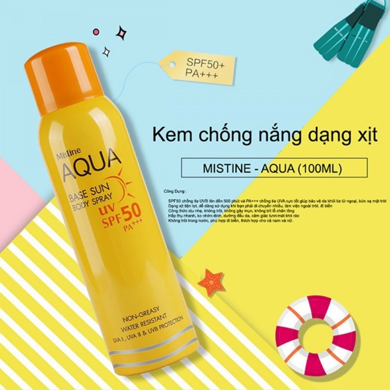 Xịt chống nắng Mistine Aqua SPF50 100ml