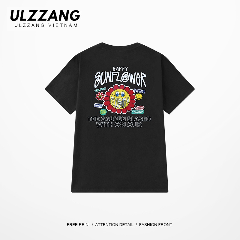 Áo thun unisex local brand ULZZ ulzzang form dáng rộng tay lỡ in hình sunflower