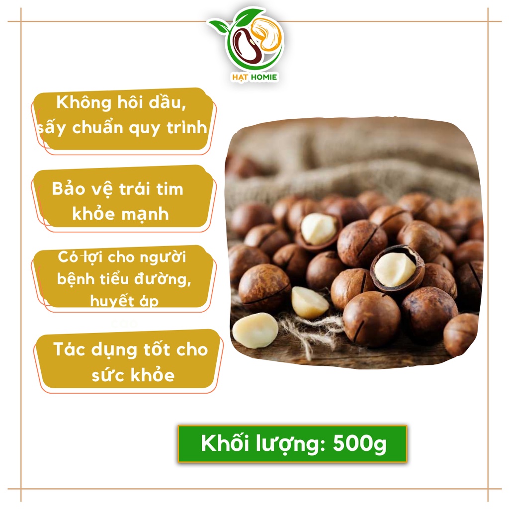 Hạt Macca Đăk Lăk Nguyên Chất Nứt Vỏ Tự Nhiên 500g Cao Cấp Loại 1