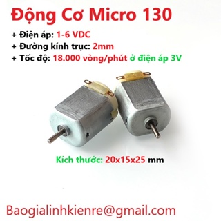 5 Cái Động Cơ Micro 130 Điện Áp 1-6VDC tốc độ 18.000 vòng phút 3V