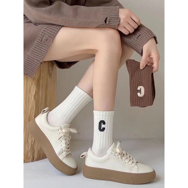 Vớ tất cổ cao 🍯 tone nâu Vintage C 🍪