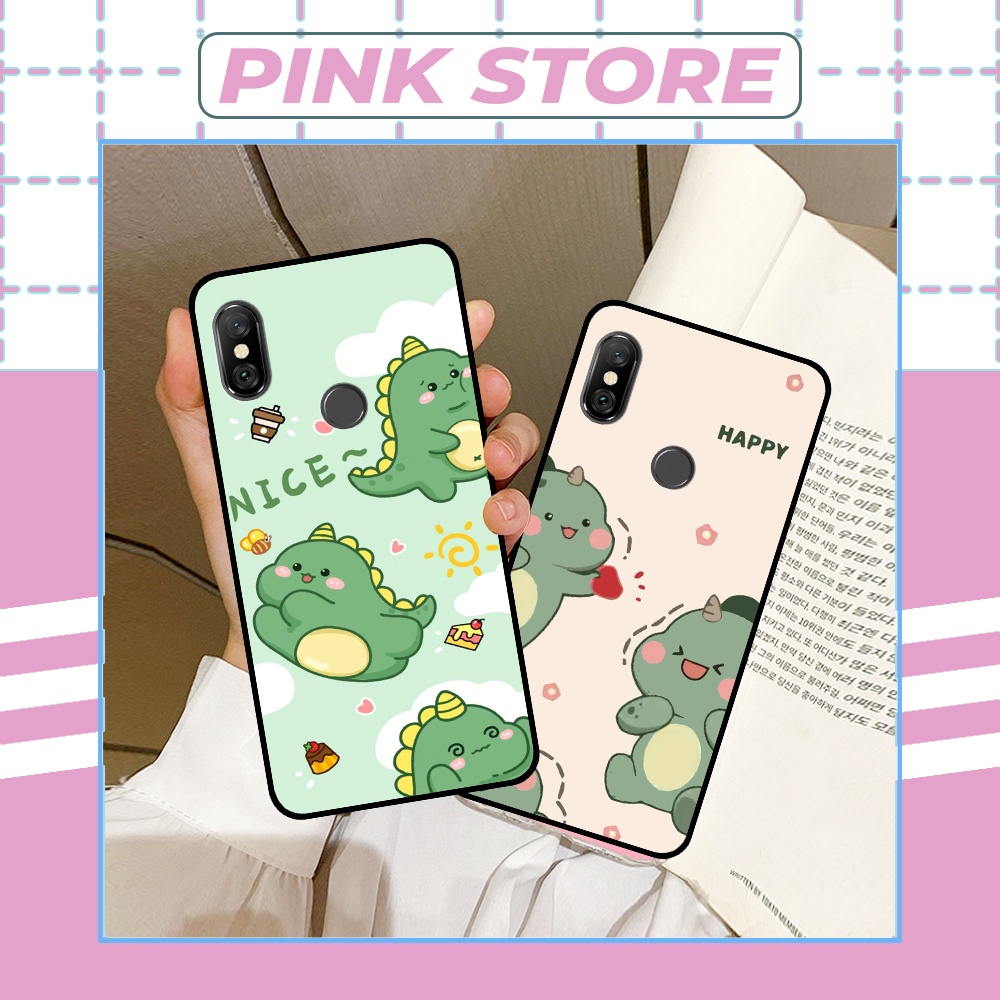 Ốp Xiaomi Redmi Note 5 / Note 5 Pro / Note 6 Pro siêu đẹp in hình khủng long chibi dễ thương