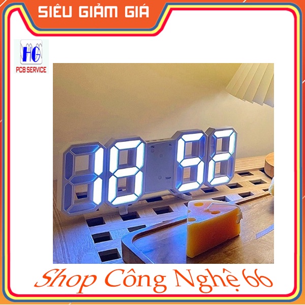 Đồng hồ điển tử LED 3D để bàn, treo tường thông minh HG828 Smart Clock( Bảo hành 6 tháng )