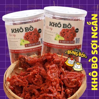 Khô bò sợi ngắn hũ pet 200g chiếc bụng đói