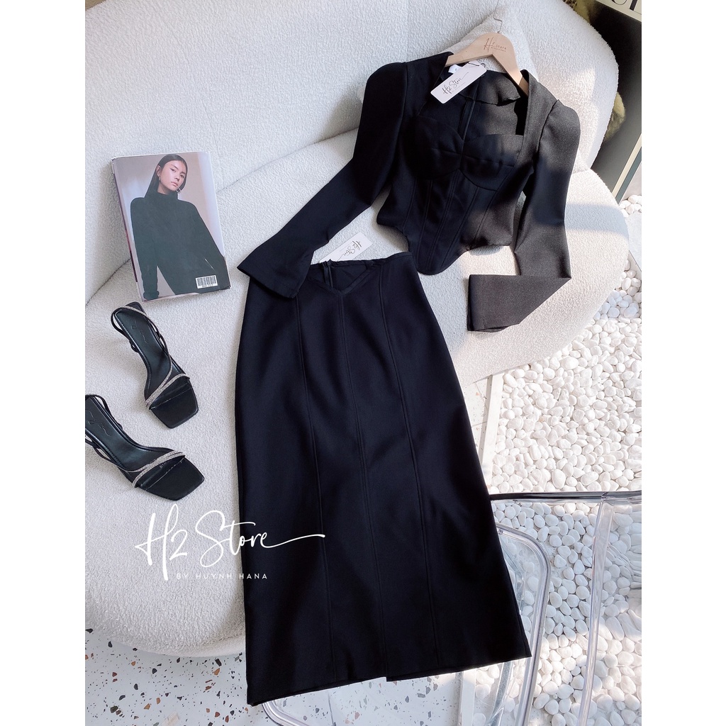 SÉT CATWALK ÁO TAY DÀI + CHÂN VÁY  -  QA03503