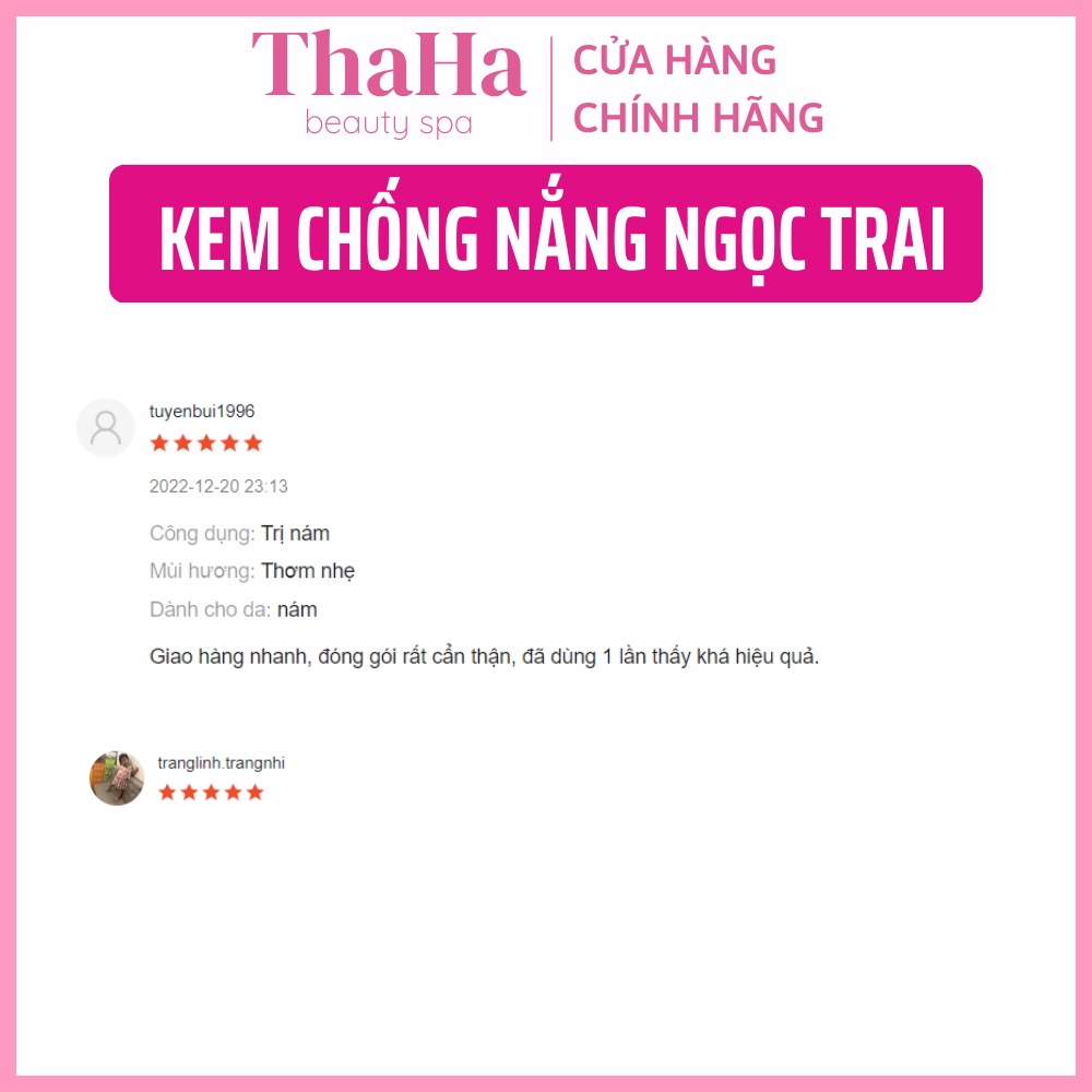 Kem chống nắng ngọc trai MH Beauty Spa 20ml, Kem chống nắng đông y SPF40, Chống nắng thảo dược tự nhiên