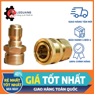 Bộ khớp nối nhanh đầu ra cho máy rửa xe gia đình, máy rửa xe mini (chống xoắn dây 22mm, nối súng với bình bọt tuyết..)