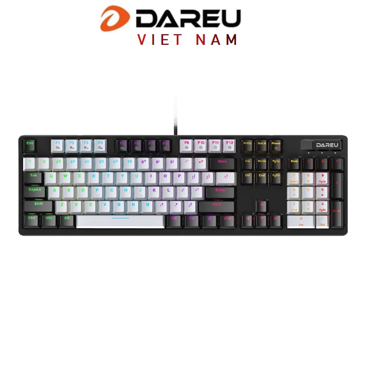 Bàn phím quang cơ DAREU EK1280X BLACK-GREY (WATERPROOF, Optical switch, MULTI LED)