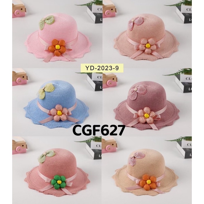 Mũ len dệt kim hình bông hoa cho bé gái