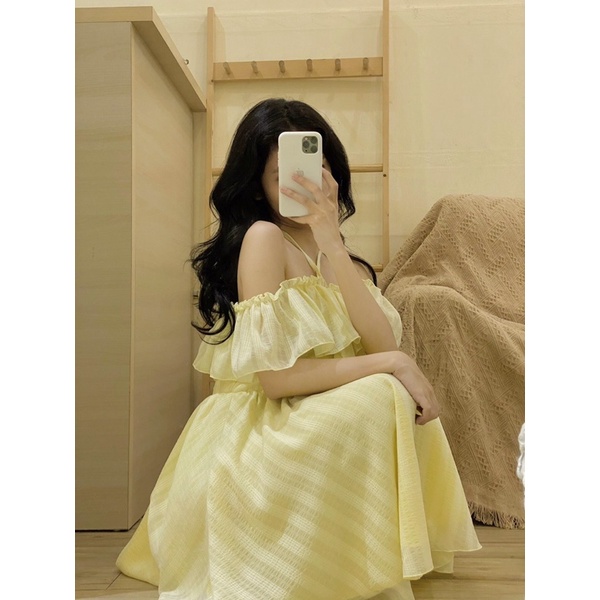 Đầm công chúa trễ vai kèm lót hai lớp cực xinh - D160