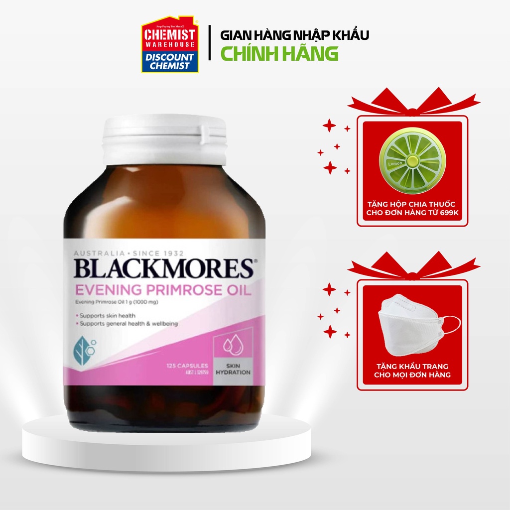 Tinh dầu hoa anh thảo điều hòa nội tiết, giúp đẹp da, tóc, móng Blackmores Evening Primrose Oil ổn định kinh nguyệt
