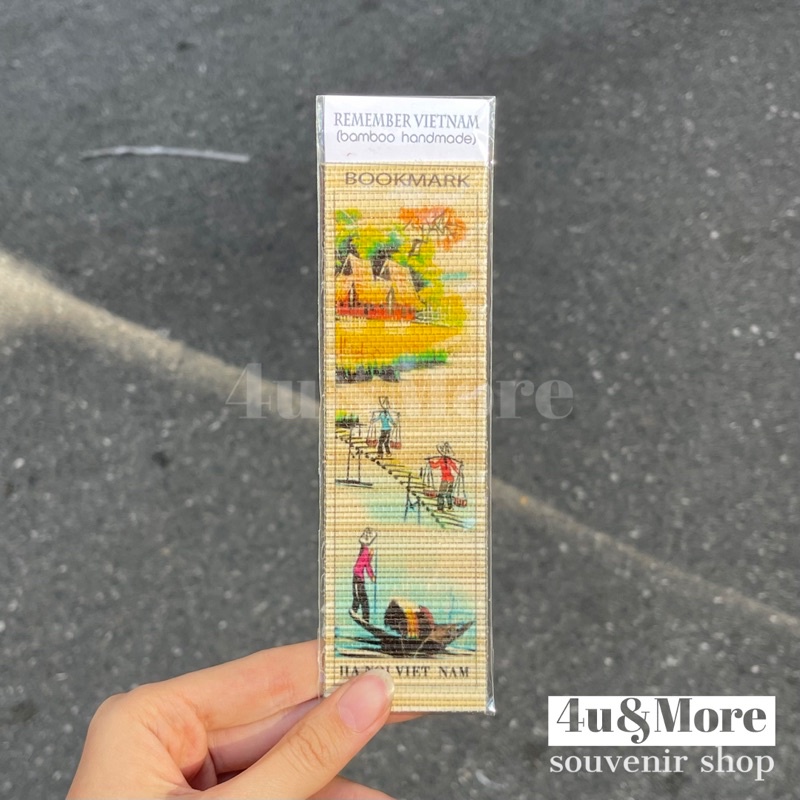 Kẹp sách mành tre phong cảnh Việt Nam