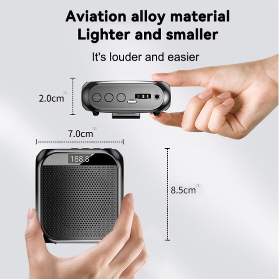 Bộ khuếch đại giọng nói  Loa thoại cá nhân di động đa chức năng 5W có màn hình micrô dành cho giáo viên