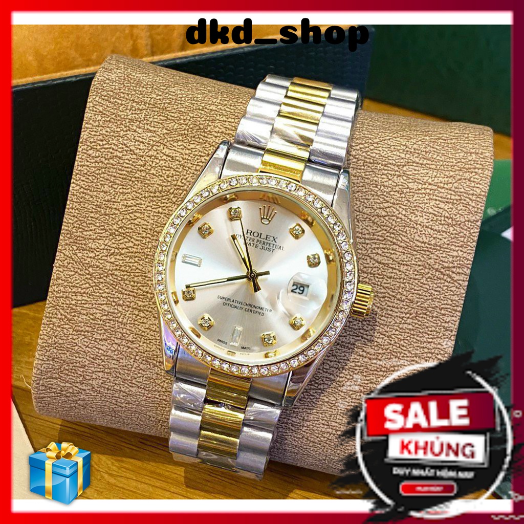 Đồng hồ nam Rolex, viền đá dây thép demi cao cấp. Mặt Sapphire chống xước, chống nước,bảo hành 12 tháng