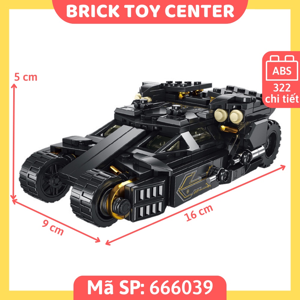 Đồ chơi mô hình lắp ráp siêu xe của siêu anh hùng Người dơi Batman Batmobile 320+ chi tiết