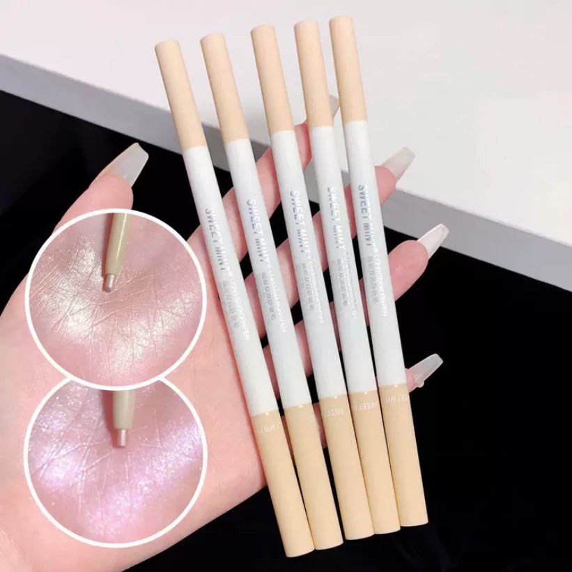 Bút kẻ bọng mắt 2 đầu 2in1 SWEET MINT nét mảnh chống thấm nước Lying Silkworm Pen SWMI36 SWMI41