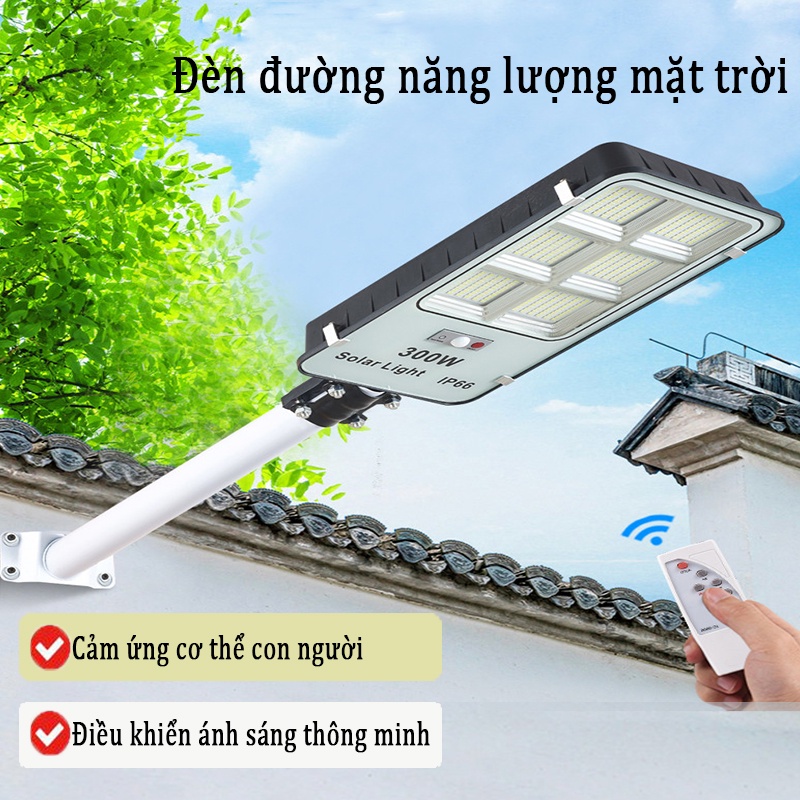 Đèn năng lượng mặt trời 600W 300w 200w có remote sáng liên tục chuyên công trình đèn đường sân vườn,Cảm Biến Chuyển Động