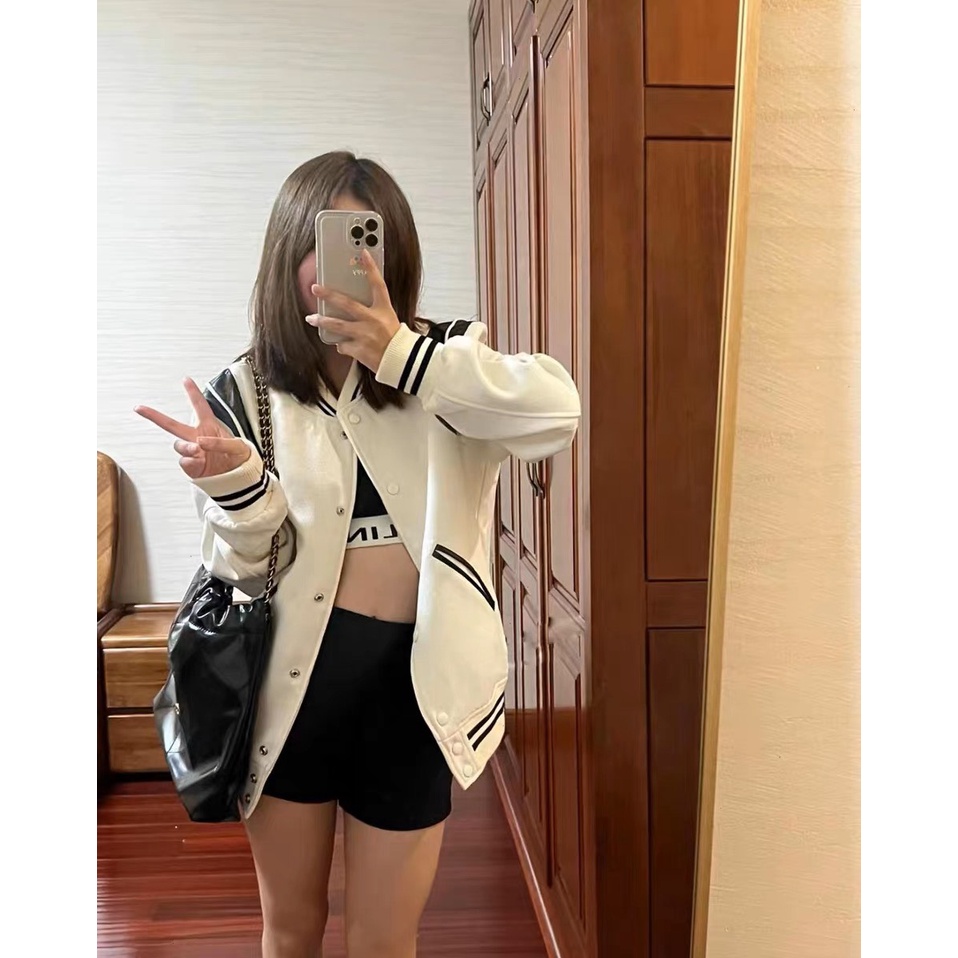 ÁO BOMBER TEDDY SAIN LAURENT , ÁO BOMBER NAM NỮ UNISEX