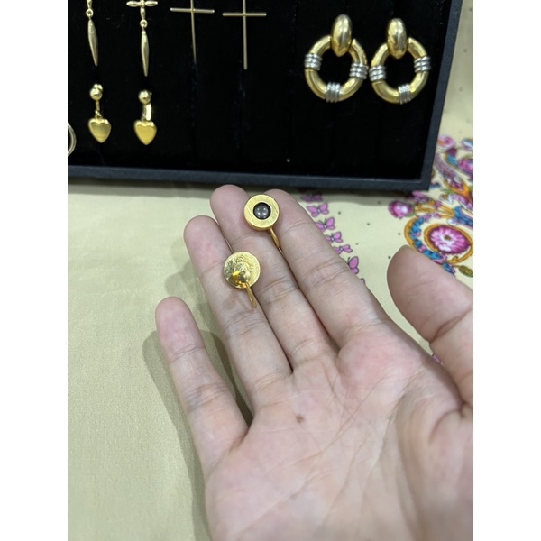 Bông tai kẹp Vintage - Si Nhật , hoa tai gài không cần bấm lỗ tai