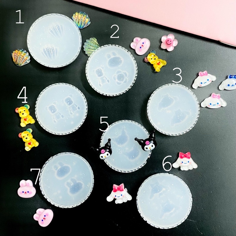 Khuôn silicon làm charm nail hoạt hình Kuromi, Cinnamoroll, Hello Kitty, Sanrio