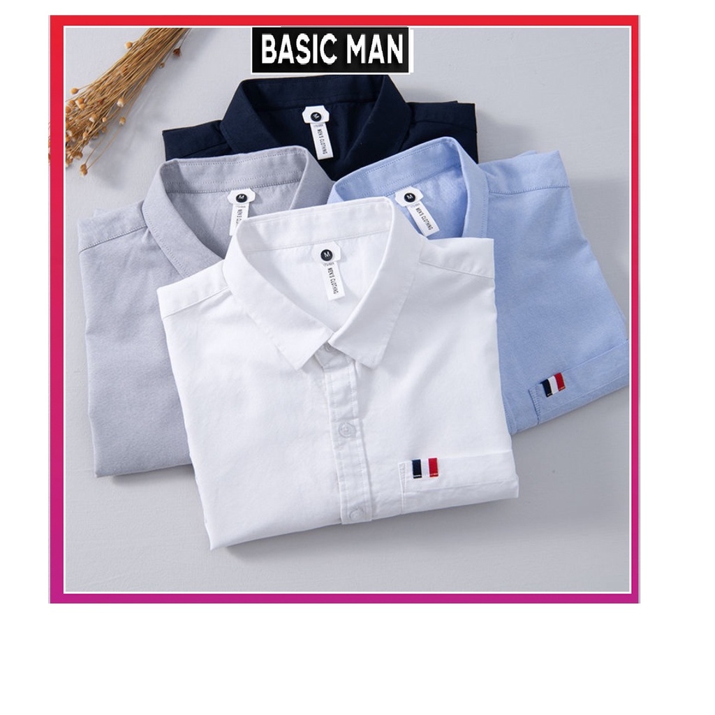 Áo Sơ Mi Đũi Nam Cộc Tay Phối Túi Ngực Thời Trang Hottrend - SMD02- BASICMAN