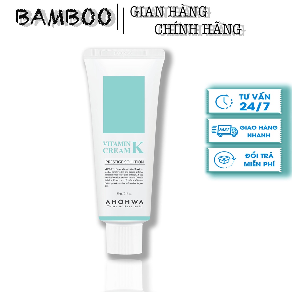 Kem dưỡng vitamin K cream cải thiện tình trạng da mỏng đỏ giãn mao mạch ahohaw- Chính Hãng