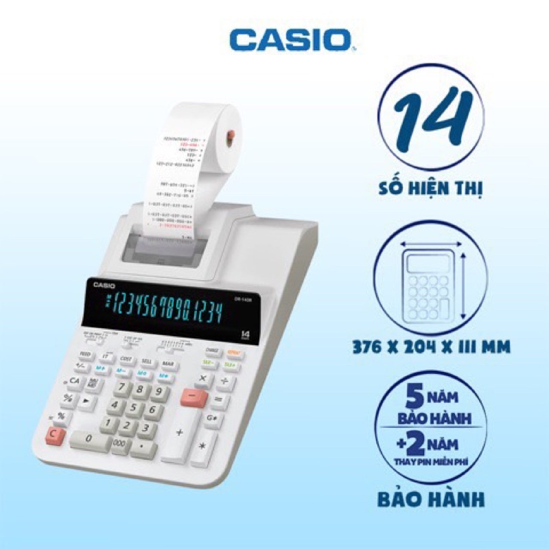 Máy tính tiền in bill chuyên nghiệp CASIO DR-140R.