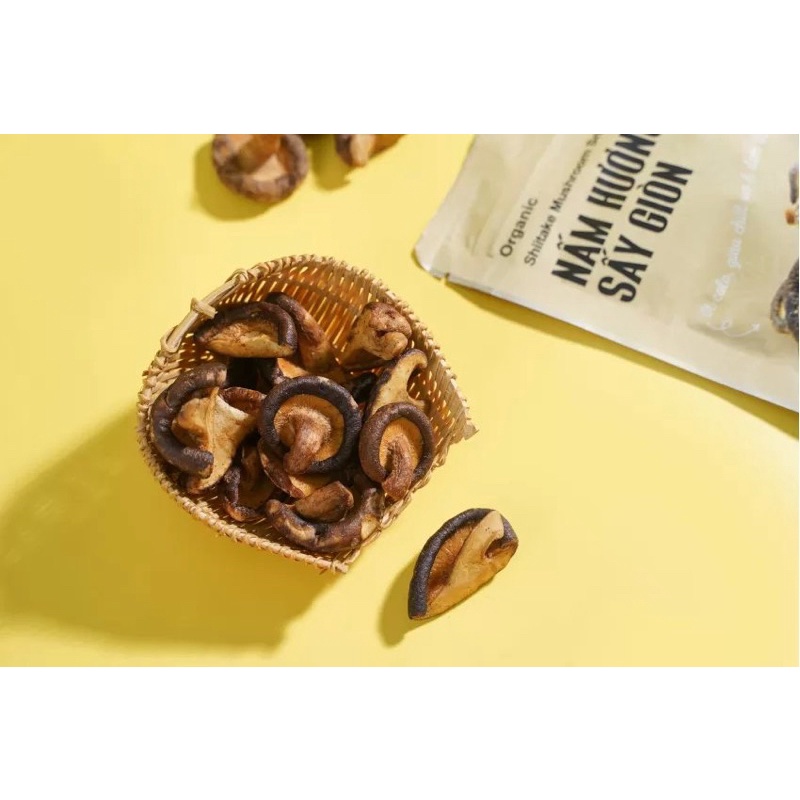 Nấm hương Việt sấy giòn ăn liền Anvies , snack nấm 100% nấm hương trồng tại Việt Nam, tốt cho bà bầu và trẻ nhỏ