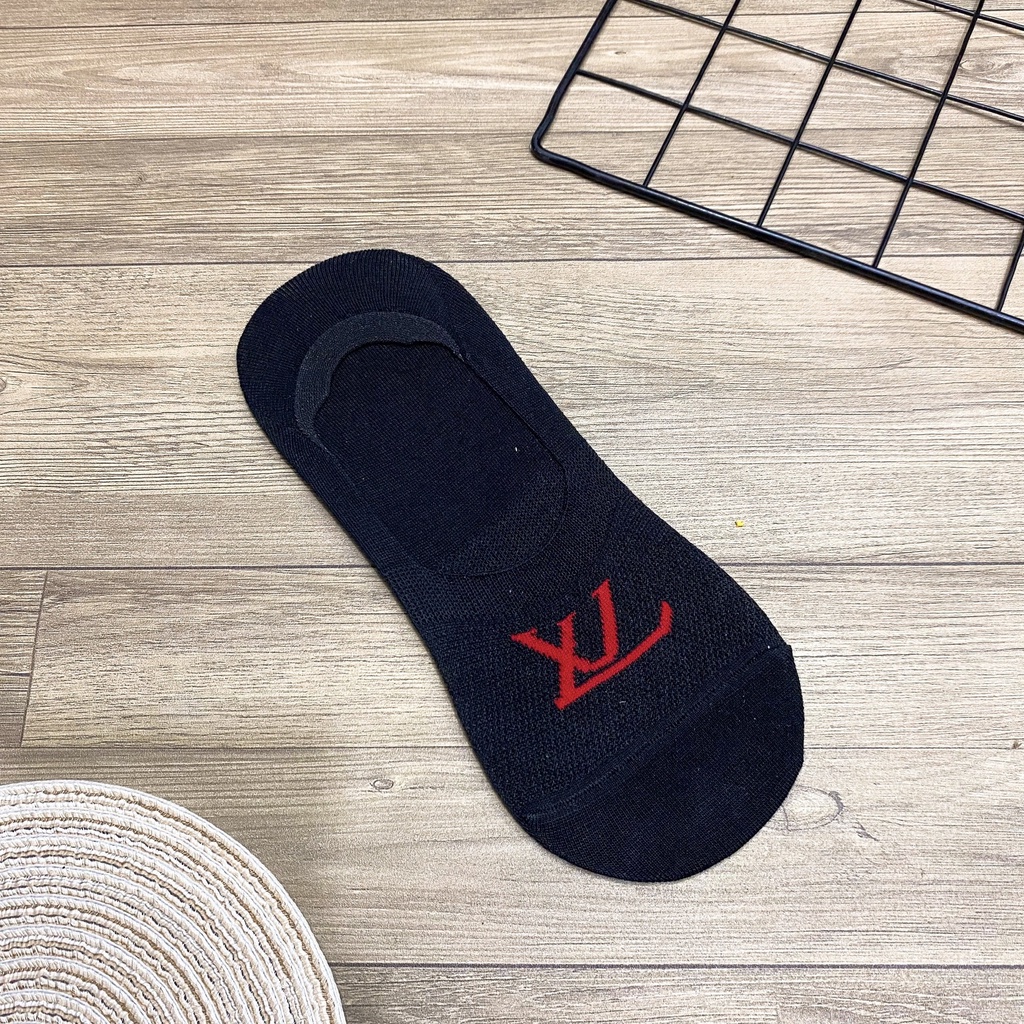 Tất lười nam, tất vô hình, tất nam cố thấp chống trượt phối chữ thời trang - TV17