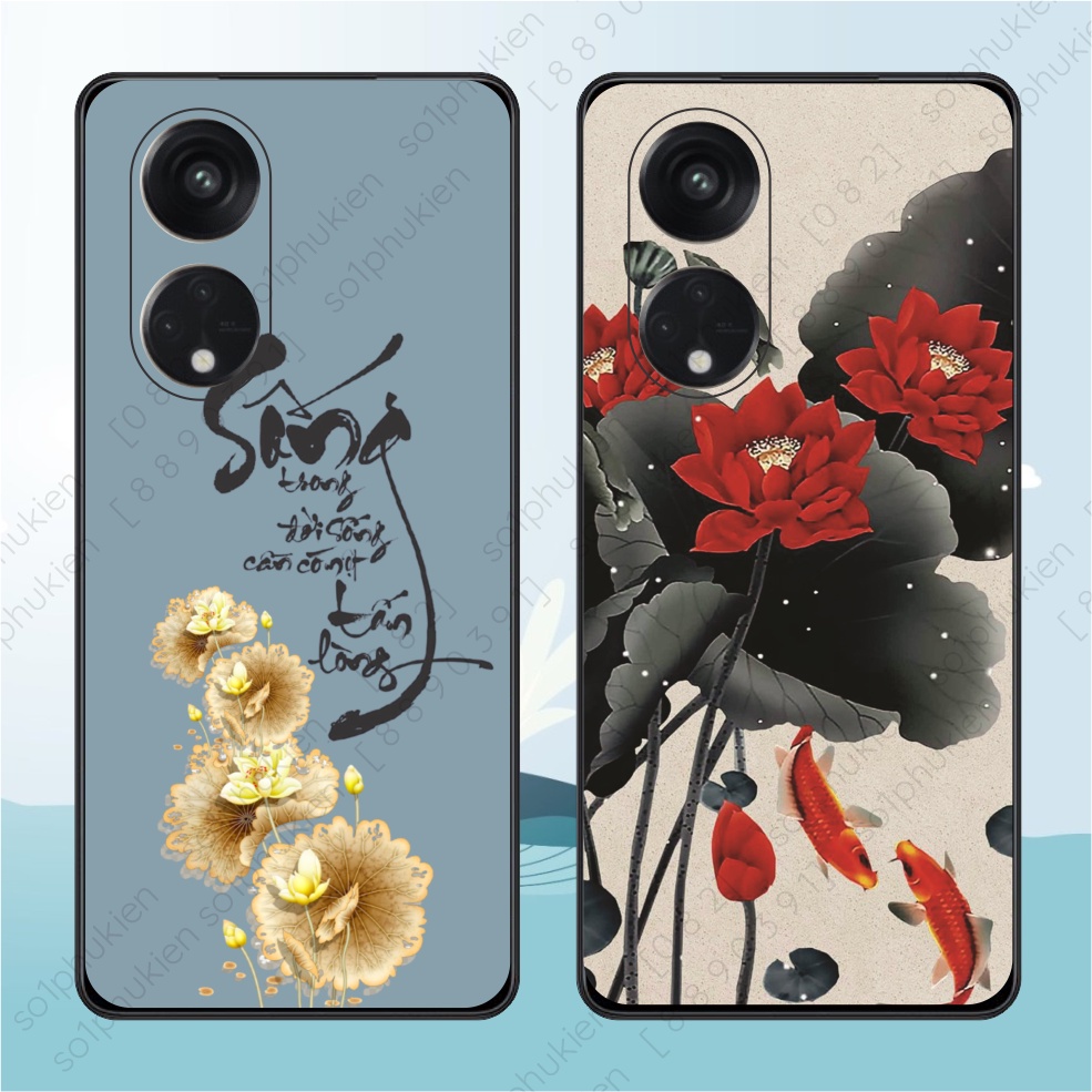 Ốp lưng Oppo Reno 8T / Reno 8T 5G / A98 / A1 Pro dẻo bảo vệ cam in hình cá koi, hoa sen nhiều mẫu đẹp