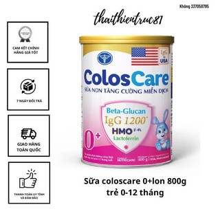 Sữa coloscare 0+/1+/2+lon 800g date mới