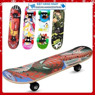Ván Trượt Patin Trẻ Em Cao Cấp🍀FREESHIP🍀Ván trượt trẻ em gỗ phong ép 7 lớp dài 60cm ván trượt thể thao hình siêu nhân