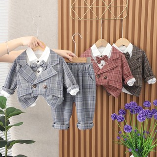 Bộ vest cho bé trai, sét 4 món cho bé trai 8-22kg hàng quảng châu cao cấp