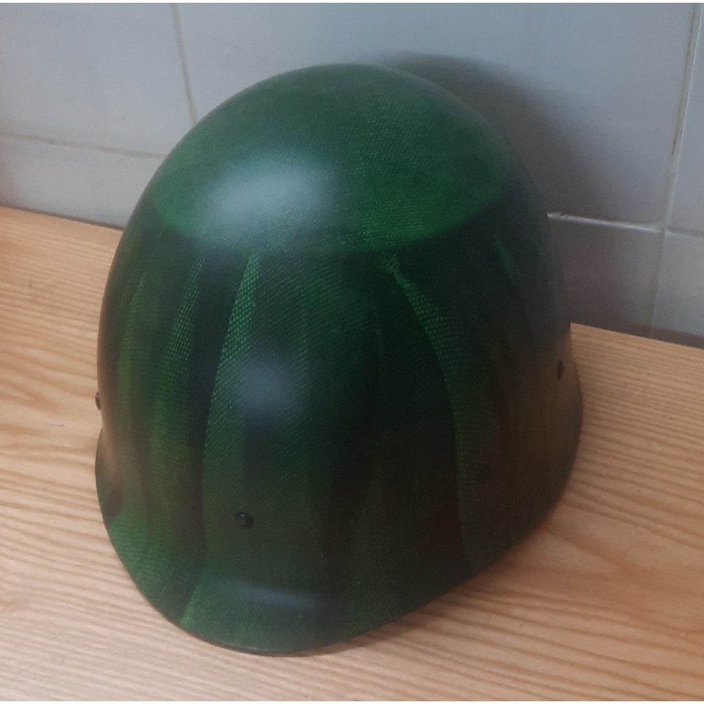 Nón bảo hiểm lính vân gỗ cao cấp lòng dây thoáng mát