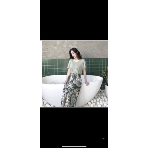 Chân váy midi Warehouse xẻ tà hàng xịn mới xuất vừa on web