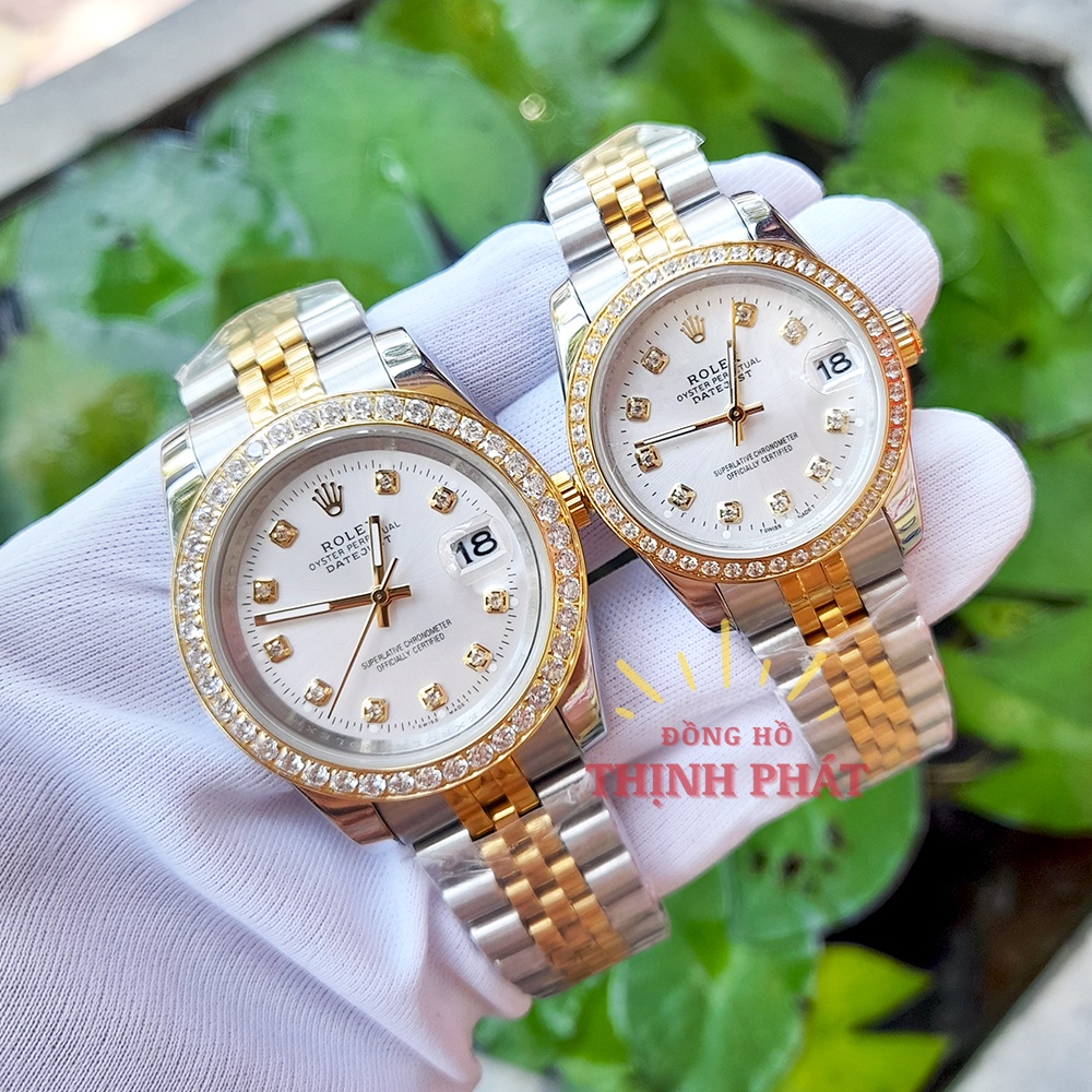 Đồng Hồ Đôi Nam Nữ R.OLEX Kính Sapphire Chống Nước