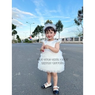 Váy công chúa baby Nhung Nguyễn  suông xù có tay