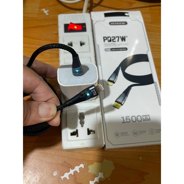Dây Cáp PD Sạc nhanh Chính Hãng Sendem T36  T37  Dây Dù Chống Đứt Gãy Có Đèn Dài 1.5m