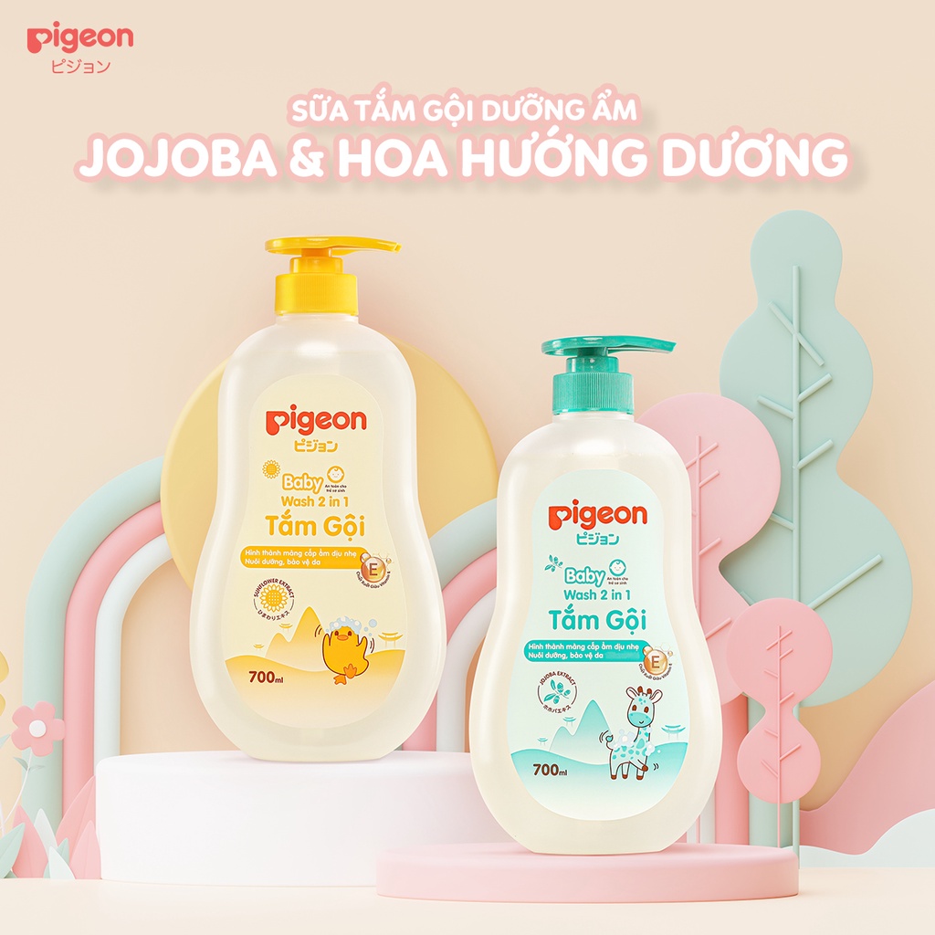 Combo 2 Chai Tắm/Gội Pigeon 700ml