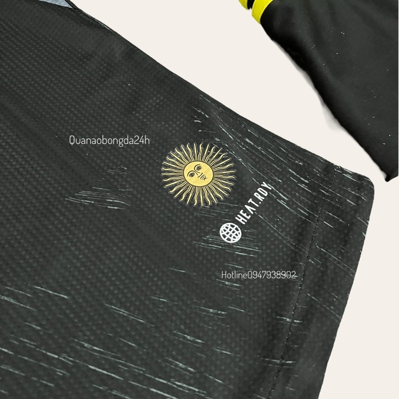 Bộ quần áo đá banh ĐT Argentina màu đen_Hàng cao cấp Thailand