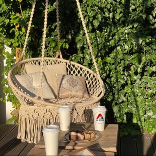 Ghế xích đu, ghế võng treo thư giãn Macrame size to 60/80cm đan thủ công mắt cáo cực xinh chill
