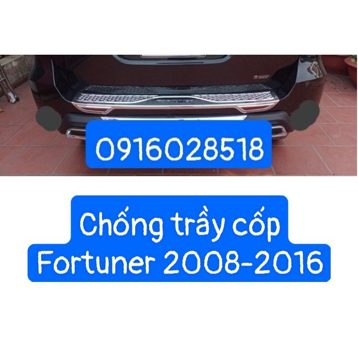 Chống trầy cốp Fortuner 2010 2011 Ốp bậc cốp, mạ Crom, mẫu Cao cấp bac cop
