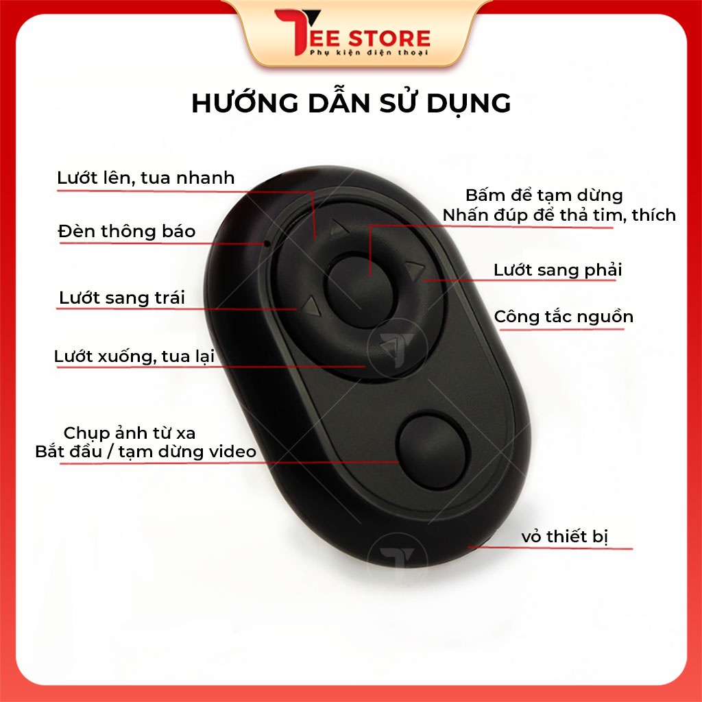 Remote Điều khiển từ xa, Remote chụp ảnh hỗ trợ lướt tiktok, youtube shorts, Short Videos FB - NLTT
