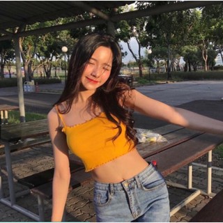 Áo croptop 2 dây thun gân A5201