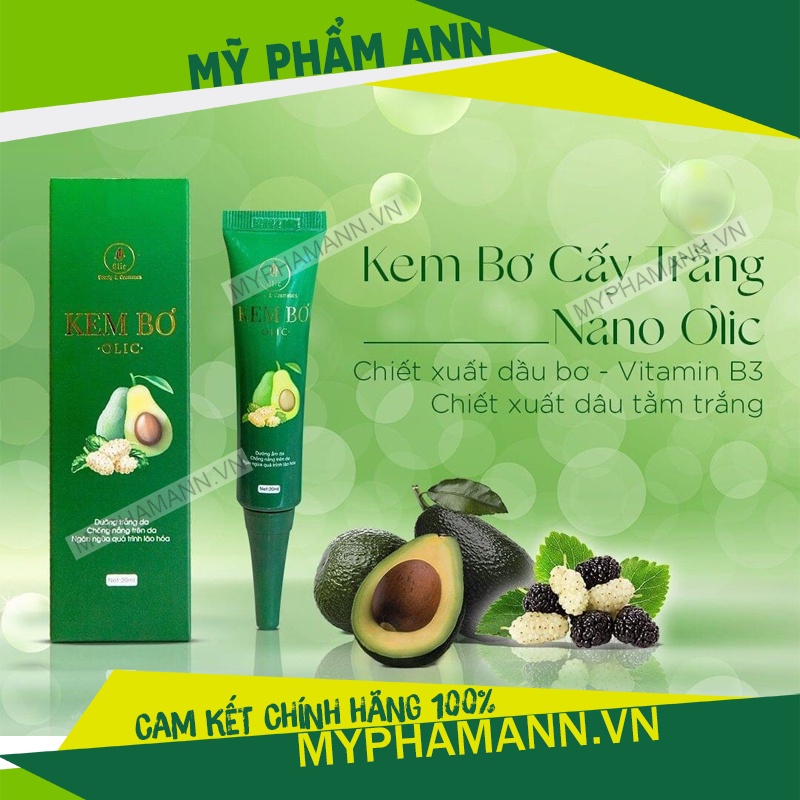 Kem Bơ Cấy Trắng Nano Olic Chính Hãng - Dưỡng Da Trắng Hồng Mờ Thâm Sạm - Mỹ Phẩm Olic