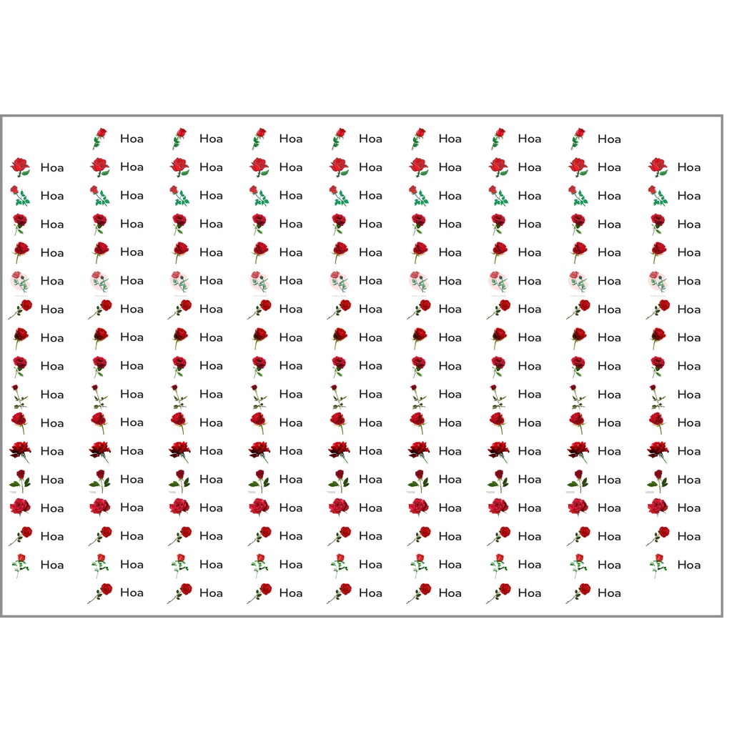 Com bo 150 Sticker tên bé các loại quả và hình yêu thích
