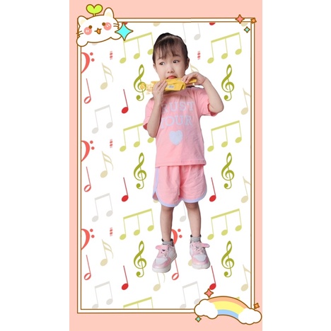 Bộ bé gái cotton chất liệu co dãn 4 chiều thấm mồ hôi
