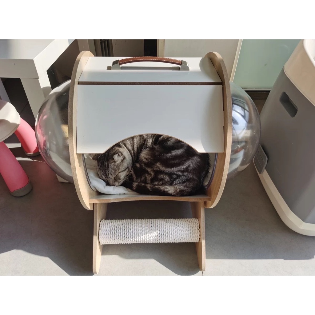 Nhà gỗ Phi hành gia đa năng kiêm cào móng cho mèo, catree - 4pets official