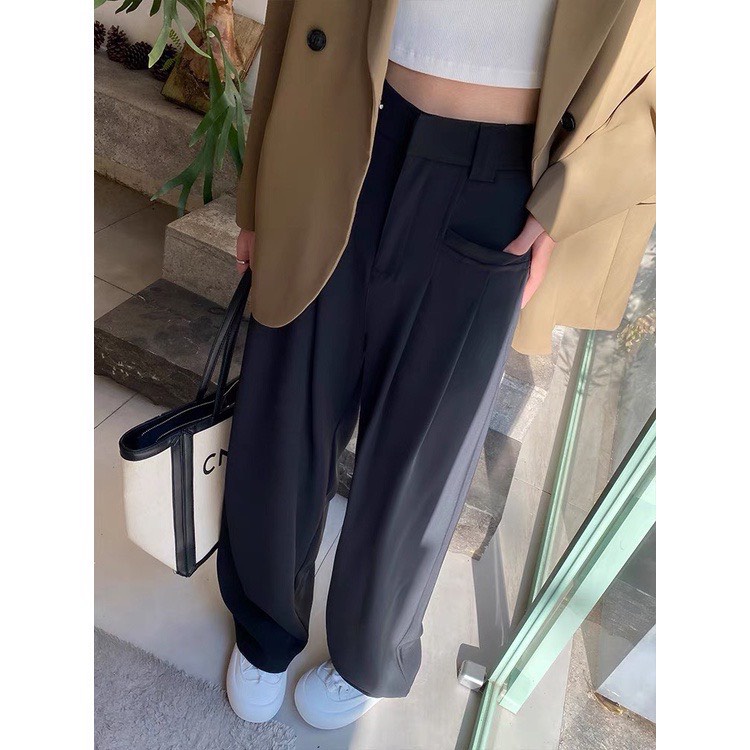 Quần ống đứng túi ngang chất Ruby mã quần suông mẫu mới